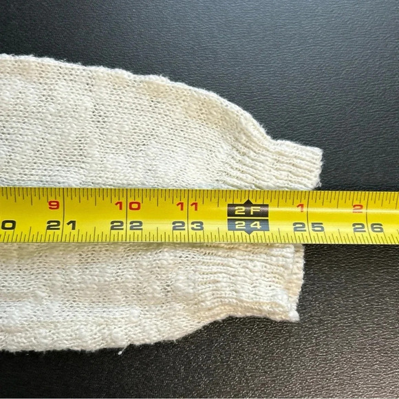 Vintage America Blues Cardigan Women's Large Ivory Boho Fairycore Romantic Sheer - Picture 9 of 12